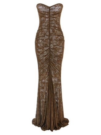 Norma Kamali Bicolor Polyamide Long Womens Dress