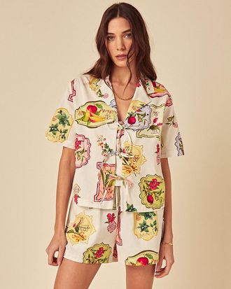 Nobody's Child Cream Printed Jet Shorts