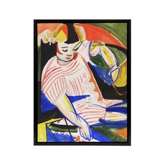 Artery8 Child Colourful Painting Henry Lyman Sayen Framed Canvas Wall Art | Size: W24 x H32