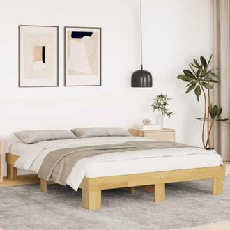 vidaXL Vidaxl - Estructura De Cama Sin Colch&oacute;n 160x200 Cm Madera Maciza Roble