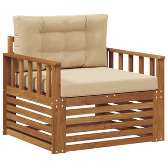 vidaXL Sof&aacute; De Exterior Madera De Acacia S&oacute;lida Y Poli&eacute;ster Vidaxl