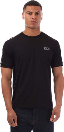 Emporio Armani Mens Emporio Armani Logo Tape T-Shirt in Black Cotton - Size X-Large