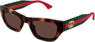 Gucci Zonnebril - Dames - Zonnebrillen - Bruin - 52 MM - Nylon - Accessoires
