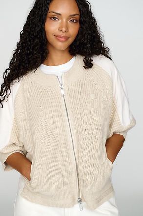 Pilcro Cotton Wool Blend Zip Up Cardigan