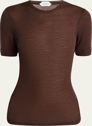 Versace Crewneck Ribbed Wool Tee