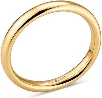 Devata 3mm Classic Dome Band Ring in 14K Gold at Nordstrom, Size 8