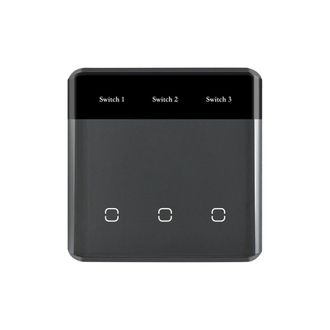 OEM Interruptor T&aacute;ctil Inal&aacute;mbrico Inteligente Tuya Zigbee 3.0, Pantalla Led, Enchufe Europeo, Color Negro Y Gris