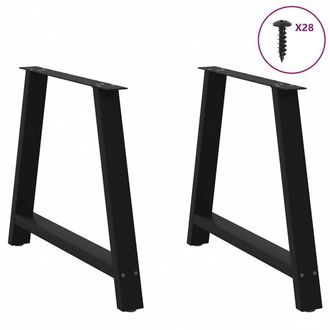 Berkfield Home Modern Coffee Table Legs A-Shaped 2 pcs Black&not;100x(72-73) cm Steel in Black