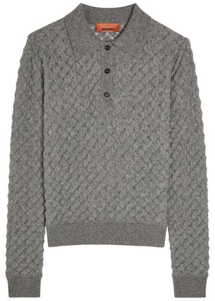 Missoni Textured-knit Cashmere Polo top - Grey - S (UK8-10 / S)
