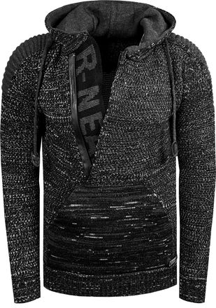 Rusty Neal Chunky contrasterende hoodie met 1/2 rits