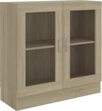 vidaXL Armario Libros Madera Contrachapada Color Roble 82,5x30,5x80 Cm Vidaxl
