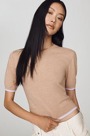 Maeve Short-Sleeve Cropped Sweater