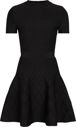 Balmain Textured Close-knit Mini Dress - Black - 38 (UK10 / S)