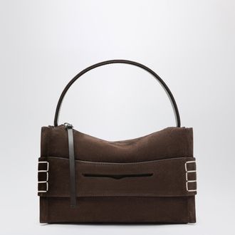 J.W.Anderson Borsa Loafer piccola in pelle scamosciata marrone