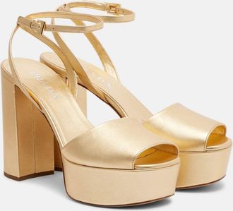 Prada Metallic leather platform sandals