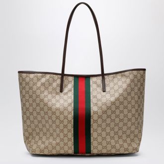 Gucci Large Tribeca shopping tote in GG canvas, brown