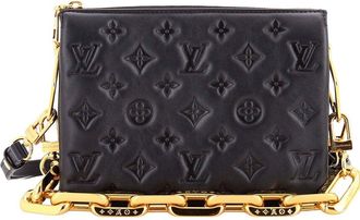 Louis Vuitton Black Monogram Embossed Lambskin Coussin Bb (Authentic Pre- Loved)