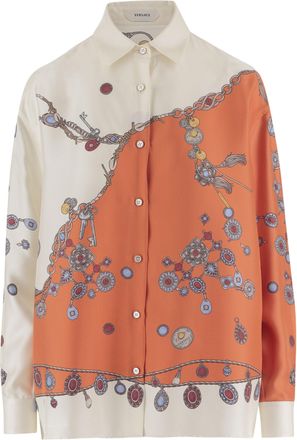 Versace Multicolor Printed Silk Shirt