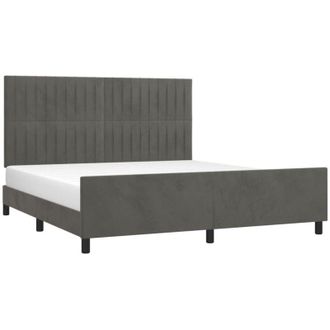 vidaXL Estructura De Cama Sin Colch&oacute;n Terciopelo Gris Oscuro 160x200cm Vidaxl