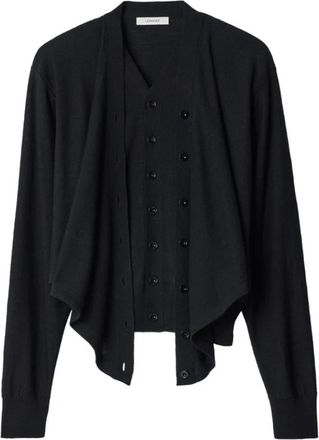 Christophe Lemaire Trompe-loeil Vest - Dames - Vesten - Zwart - XS - Wol - Truien & Vesten