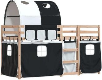 vidaXL Vidaxl - Bunk Bed without Mattress White&Black 90x190 cm Single Solid Wood Pine