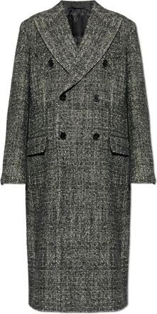 Dolce & Gabbana Dubbelbreasted wollen jas - Heren - Mantel - Grijs - XL - Wol - Jassen