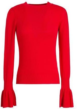 8 by YOOX KNIT BELL SLEEVE MOCK-NECK SWEATER