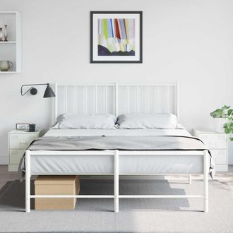 vidaXL Mesitas De Noche 2 Unidades Acero Blanco 34,5x39x44 Cm Vidaxl