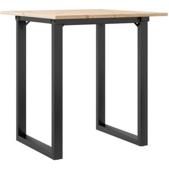 vidaXL Vidaxl - Mesa de comedor marco o madera maciza pino y acero 70x70x75 cm