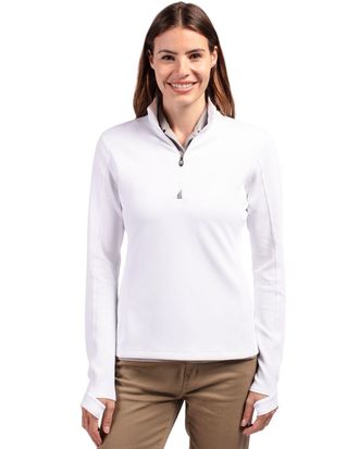 Cutter & Buck Traverse Stretch Eco Quarter Zip Womens Pullover