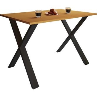 VCM Tavolo da pranzo in legno VCM Premium a. 76 x l. 110 x p. 80 cm Tavolo da cucina Tavolo da pranzo Xona x (Nero / Faggio)