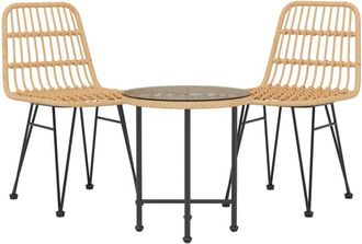 vidaXL Juego De Comedor De Jard&iacute;n 3 Piezas Rat&aacute;n Sint&eacute;tico Vidaxl