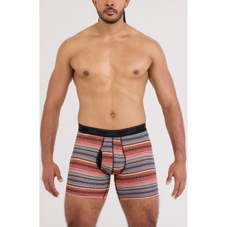 Saxx Quest Quick Dry Mesh Boxer Briefs in Globetrek Stripe-Multi at Nordstrom, Size X-Large
