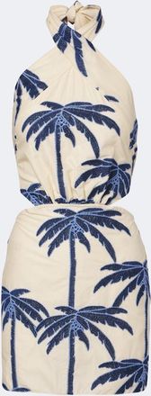 Johanna Ortiz Embroidered cotton-blend minidress