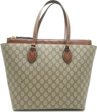 Gucci Beige Gg Supreme Shoulder Bag Tote Bag (Pre-Owned)
