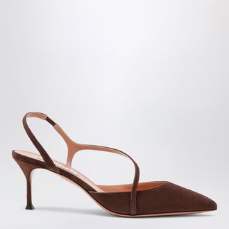 Aquazzura D&eacute;collet&eacute; Dynasty color espresso in suede