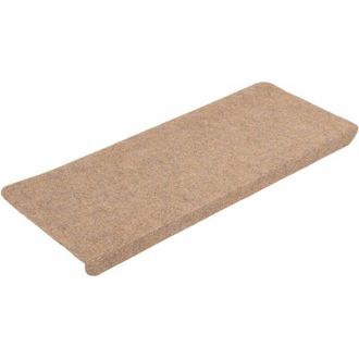 vidaXL Stair Mats Self-adhesive 30 pcs Beige 65x24.5x3.5 cm Vidaxl
