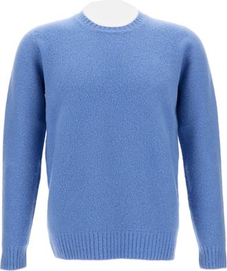 Drumohr Brushed Texture Crew Neck Sweater With Ribbed Details