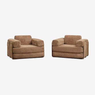 Sklum Pack De 2 Sillones Cama En Pana Envasados Al Vac&iacute;o Paoly Sklum