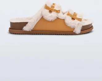 Melissa Womens Cozy Warm Slide Sandal In Beige