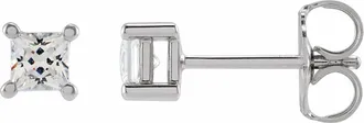 Diamond2Deal 14K Gold 3 mm Square 1/3ct Lab-Grown Diamond Earrings Clarity SI, Color G-H