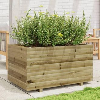 Berkfield Home Decorative Garden Planter 90x60x49.5 cm Impregnated Wood Pine in Light Brown