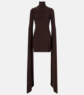 Norma Kamali Draped turtleneck minidress