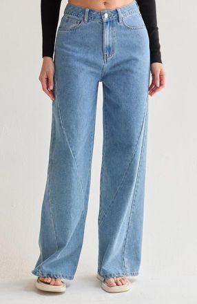Crescent Wide Leg Denim Pants in Denim Blue at Nordstrom, Size X-Small