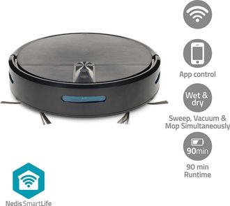 Nedis Robot Aspirador Nedis Negro Bater&iacute;a 2600 Mah