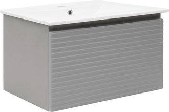 Puma Naturel - Mueble De Ba&ntilde;o Con Lavabo Savona 98x43x44,8 Cm, Gris Mate (savona100gm)
