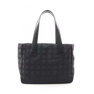 Chanel Black Nylon Canvas Leather Handbag Tote Bag (Pre-Owned)