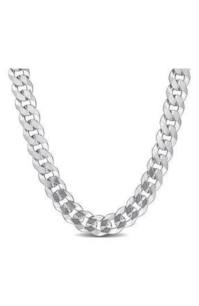 Delmar Sterling Silver Bevel Curb Chain Necklace at Nordstrom Rack