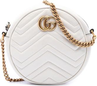 Gucci Pre-owned Gucci Mini GG Marmont Matelasse Calfskin Round Crossbody Ladies 2PU0HVC4BHV8A3FH