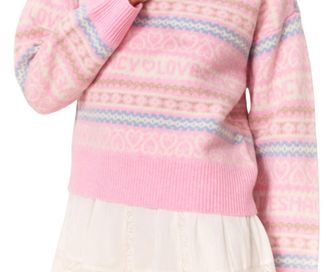 LoveShackFancy Emberly Crew Pullover In Peach Dream